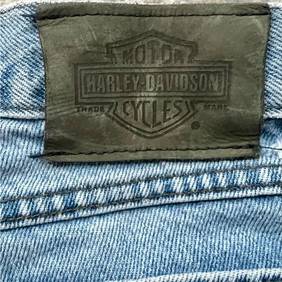 Harley-Davidson Boot Cut Jeans with Custom American Flag Pocket - One of a Kind - Picture 4 of 10